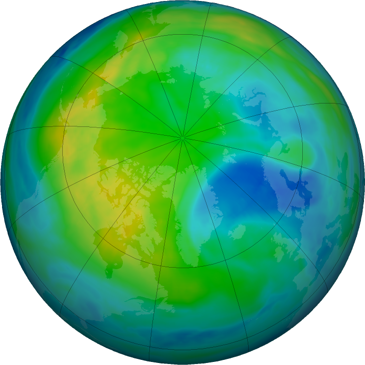 Arctic ozone map for 30 October 2022